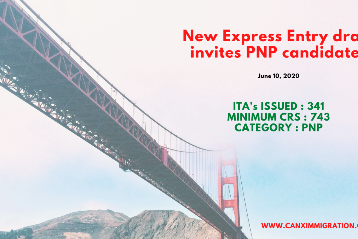 Canada invites 341 PNP candidates in latest express entry (EE) draw